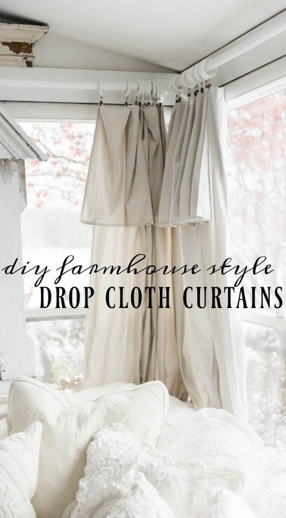 DIY drop cloth curtains - A simple & easy way to add farmhouse and cottage style...