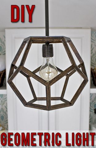 DIY geometric light made to look like an expensive Ralph Lauren light!