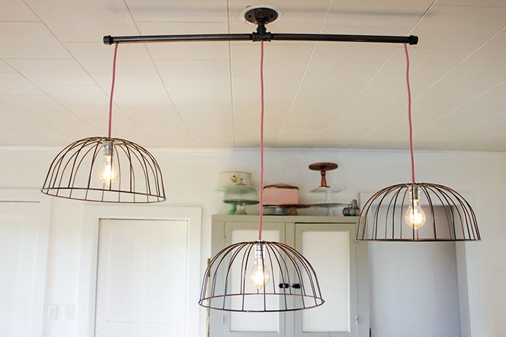 DIY Wire Basket Lights - The Merrythought
