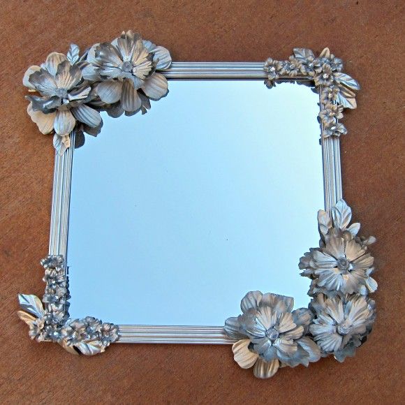Flowered Mirror DIY for less than $5!!