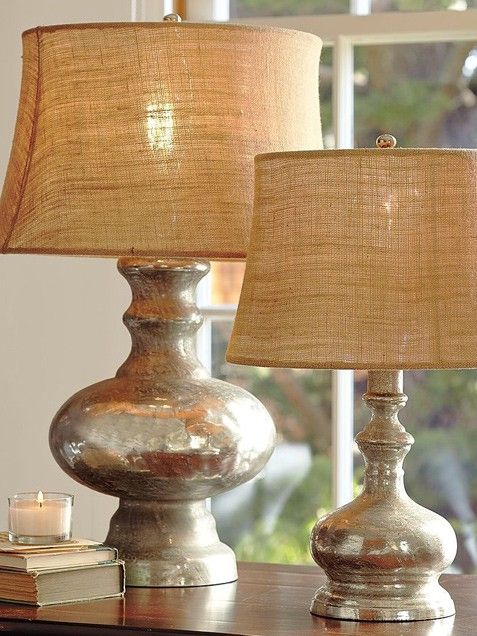 Great way to transform some Goodwill lamps: Krylon’s Looking Glass spray paint...