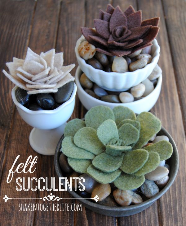 How to make felt succulents - perfect for rustic Spring decor!