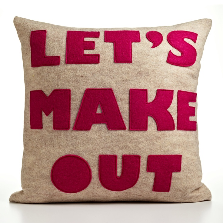 LET'S MAKE OUT - oatmeal and fuchsia pillow