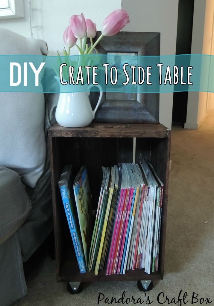 Make a side table that doubles as storage from a crate in this easy upcycle DIY ...