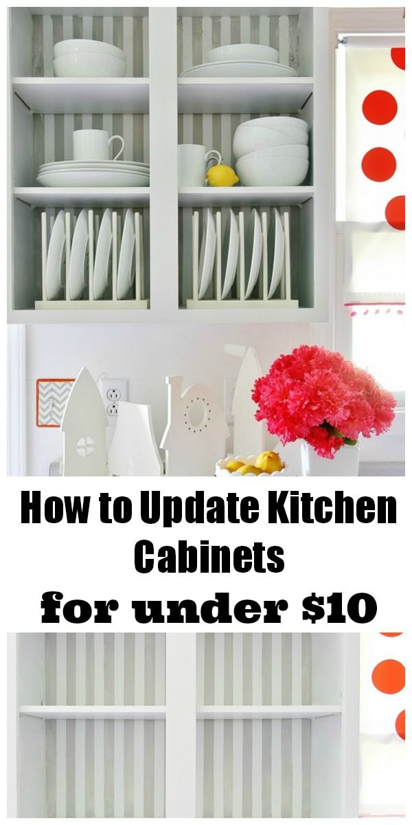 Update your kitchen cabinets for under $10.00.  Simple fix for a quick update!