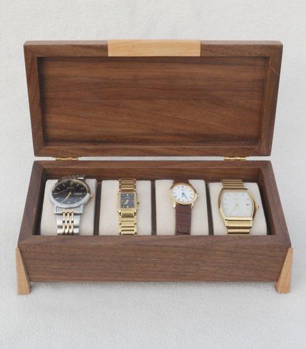 Solid walnut and sycamore Watch Box