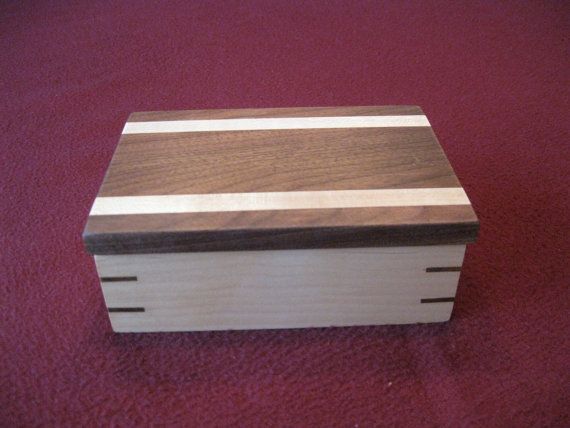 Wooden Box, Keepsake Box, Jewelry Box made from Maple and Walnut. #30 on Etsy, $...