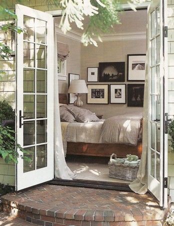 Chic Cottage Bedroom with french doors