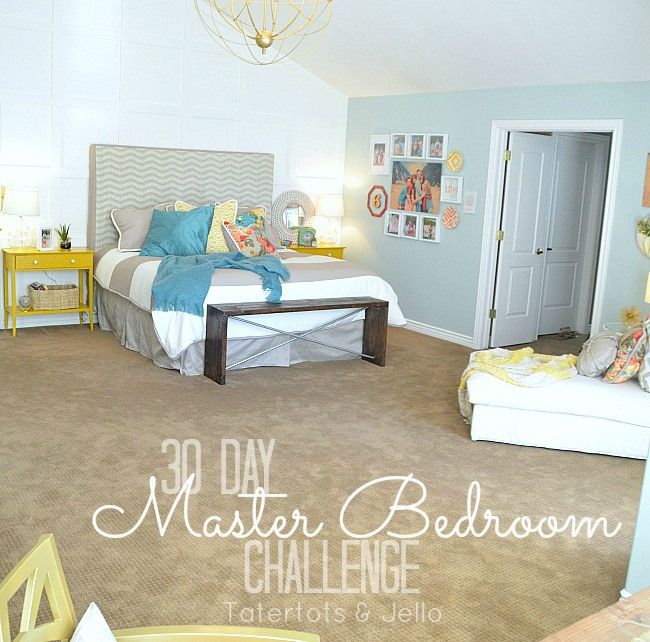 Master bedroom 30 day makeover at tatertots and jello - thrifty ways to brighten...