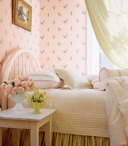 Peach wallpaper - I wouldn't do a whole room