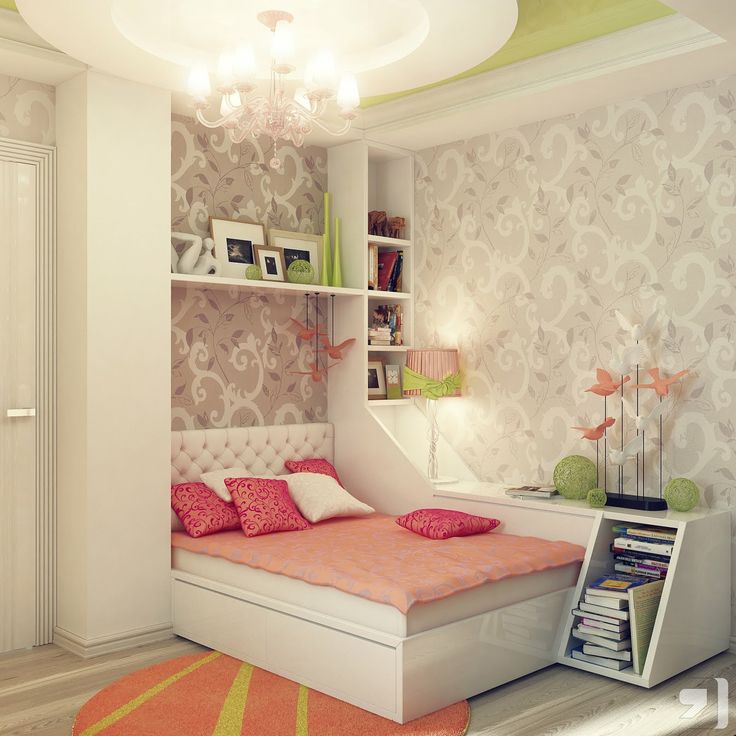 Teen room - Peach green gray girls bedroom decor