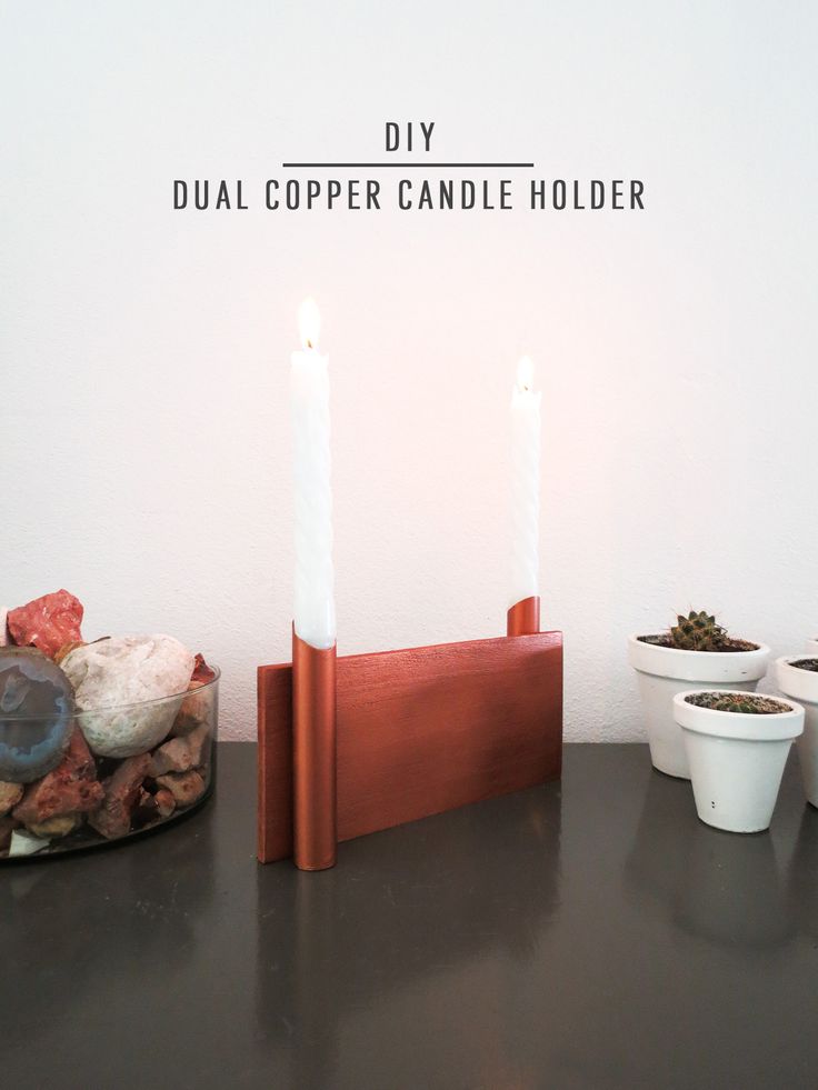 DIY Dual Copper Candle Holder by Ashley Rose of Sugar & Cloth, a top lifestyle b...