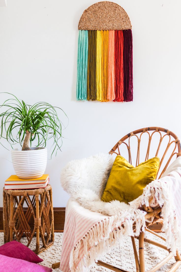 Easy Yarn Wall Art DIY  – A Beautiful Mess