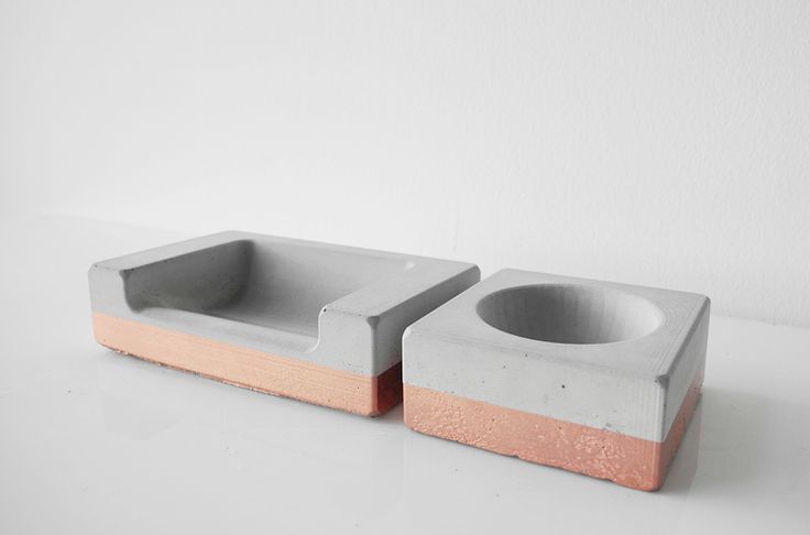 Modern Concrete Dog Bowls from The Urban Animal Scientist