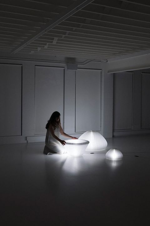 Integrated LEDs in molo design's urchin softlight transmit a gentle glow thr...