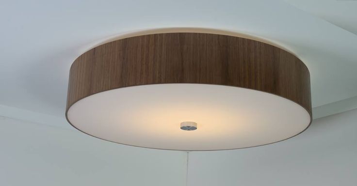 Lighting Ltd.'s Wood Veneer Drum semi-flush provides a stylish alternative t...