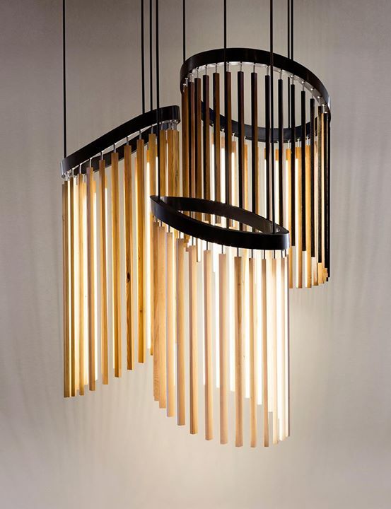 Stickbulb's wooden bulbs of varied lengths were designed as a modular system...