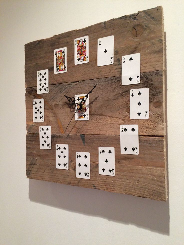 Playing card reclaimed pallet wood clock by NessDoesUpcycle on Etsy www.etsy.com...
