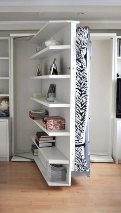 Murphy bed with hidden bookcase