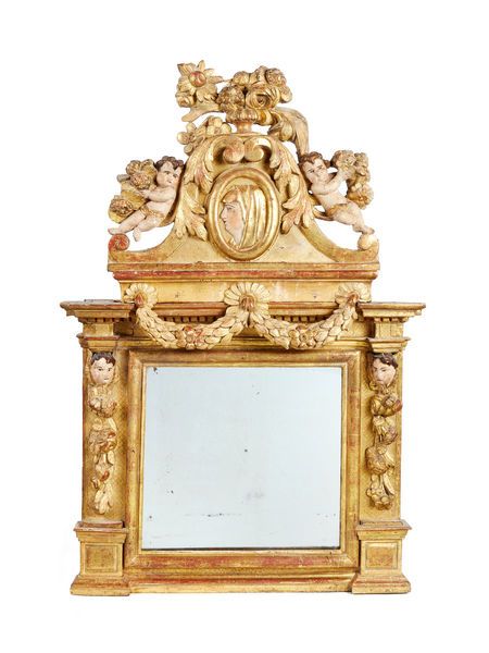 OnlineGalleries.com - A late 17th century carved giltwood and polychrome decorat...
