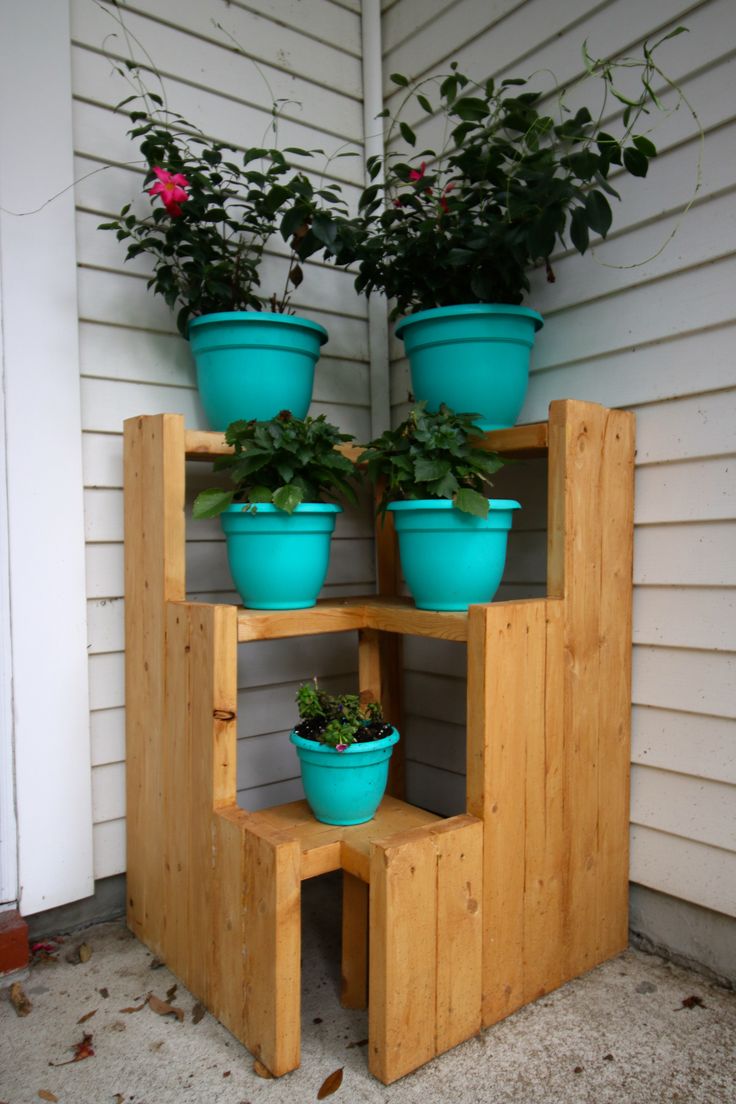 DIY 3 Tiered Planter wood plant stand pot holder for the front porch - Charlesto...