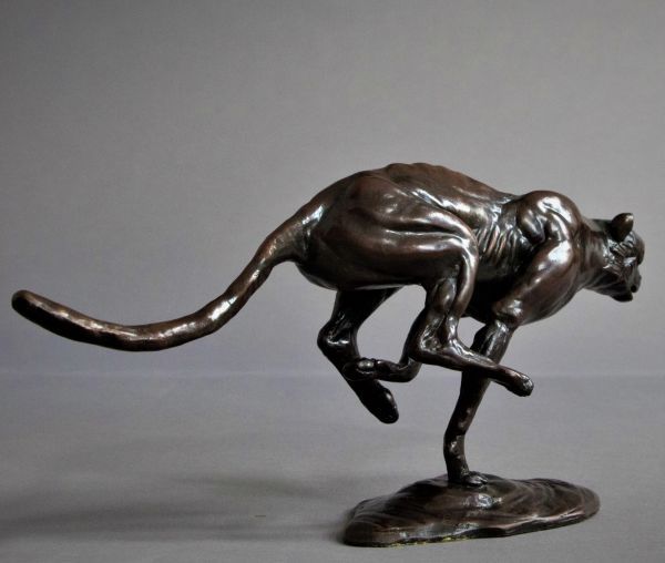 #Bronze #sculpture by #sculptor Adrian Flanagan titled: 'Running Cheetah (Bronze...