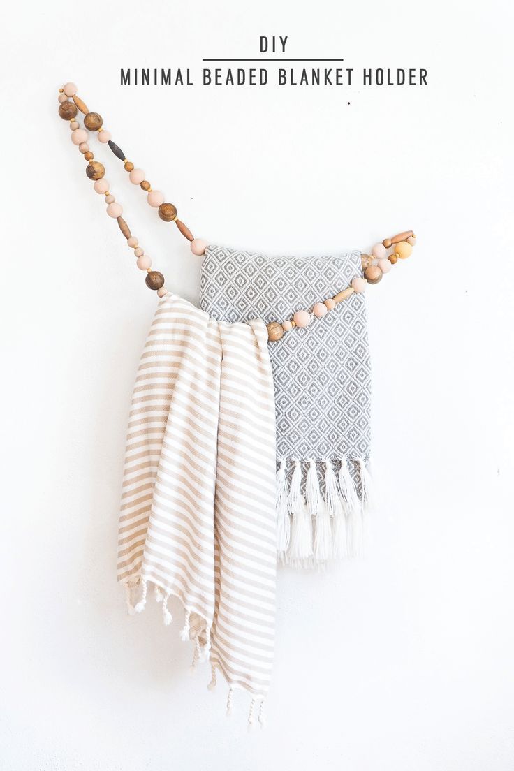 DIY Minimal Beaded Blanket Holder by top Houston lifestyle blogger Ashley Rose o...