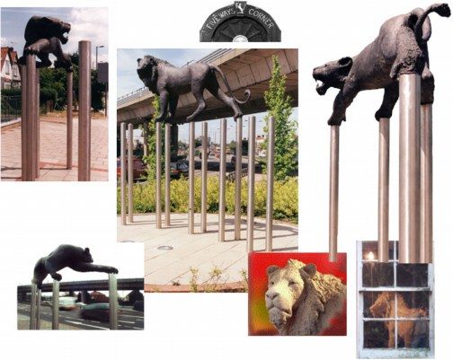 #Bronze #sculpture by #sculptor David Annand titled: 'Civic Pride (Big Animal Gr...