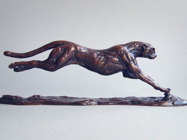 #Bronze #sculpture by #sculptor Lucy Kinsella titled: 'Cheetah (Little Bounding ...
