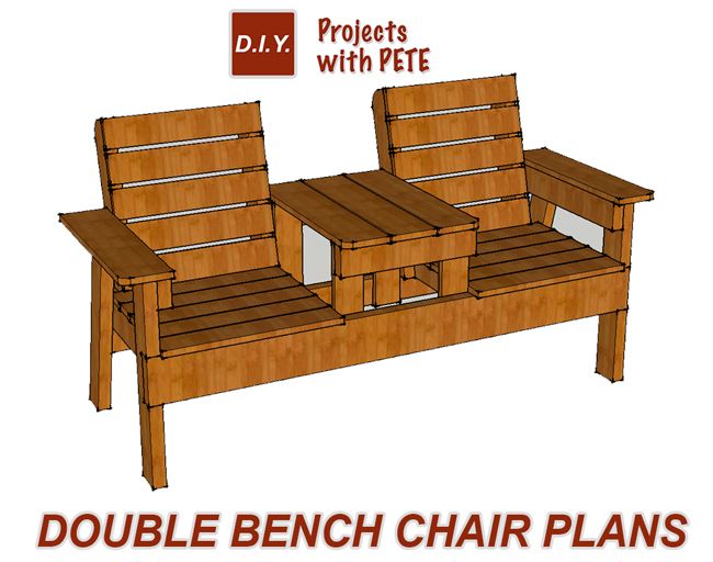How to Build a Double Chair Bench with Table – Free Plans