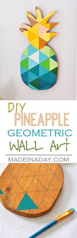DIY Painted Geometric Pineapple