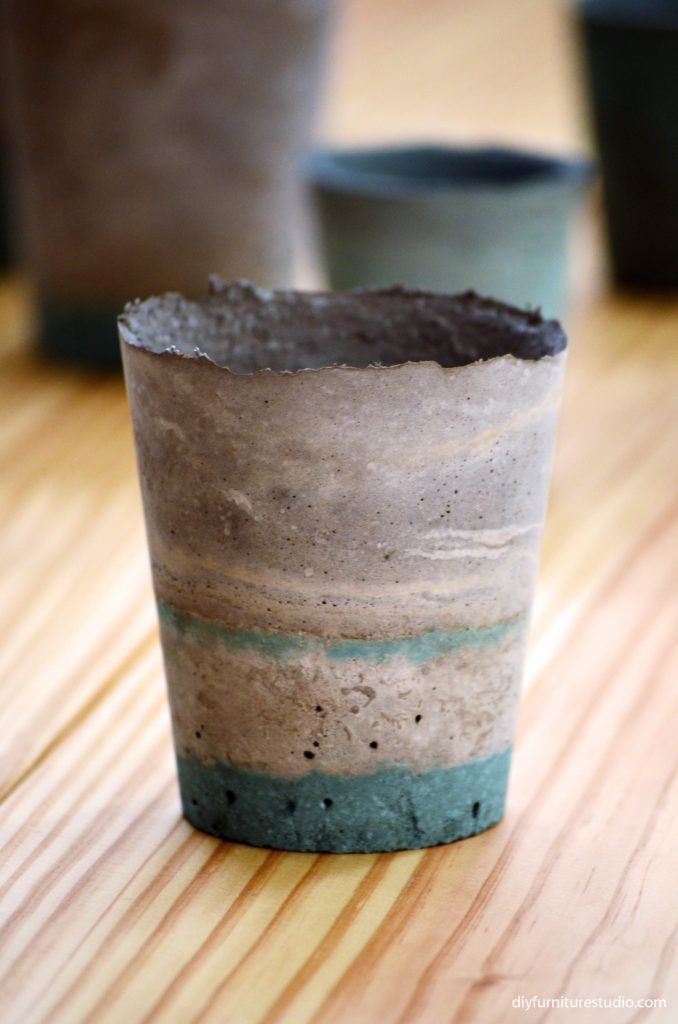 Learn how to make paint-tinted DIY cement succulent planters, pots, bowls, dishe...