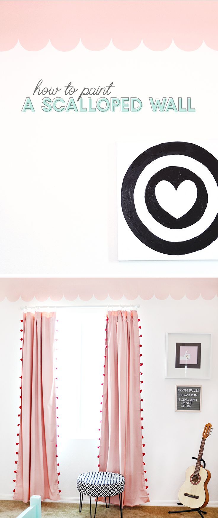 Learn how to paint a scalloped wall with Devine Color. This modern girl's be...