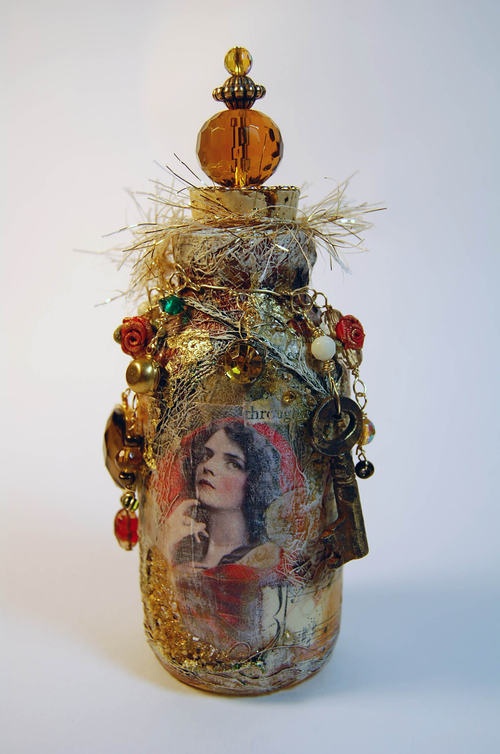 Cristina Zinnia GalliherMixed Media Artist: Mixed Media Bottle Art