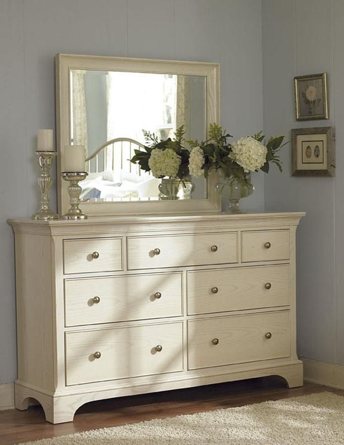 Ashby Park Dresser and Vertical Wall Mounted Mirror In Sea Salt