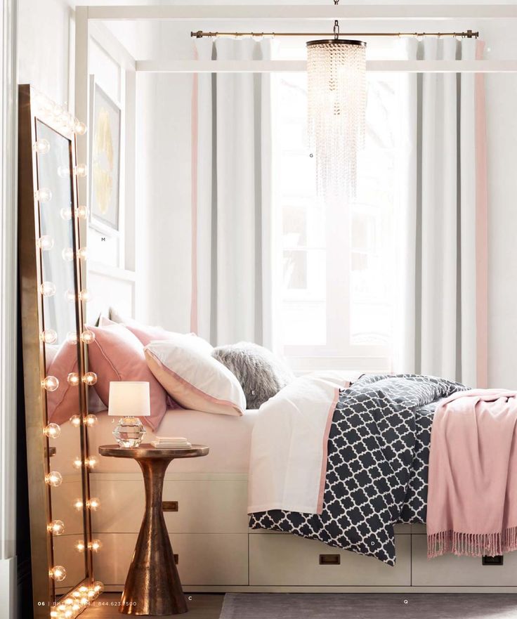 Casual Pink and Black Bedroom