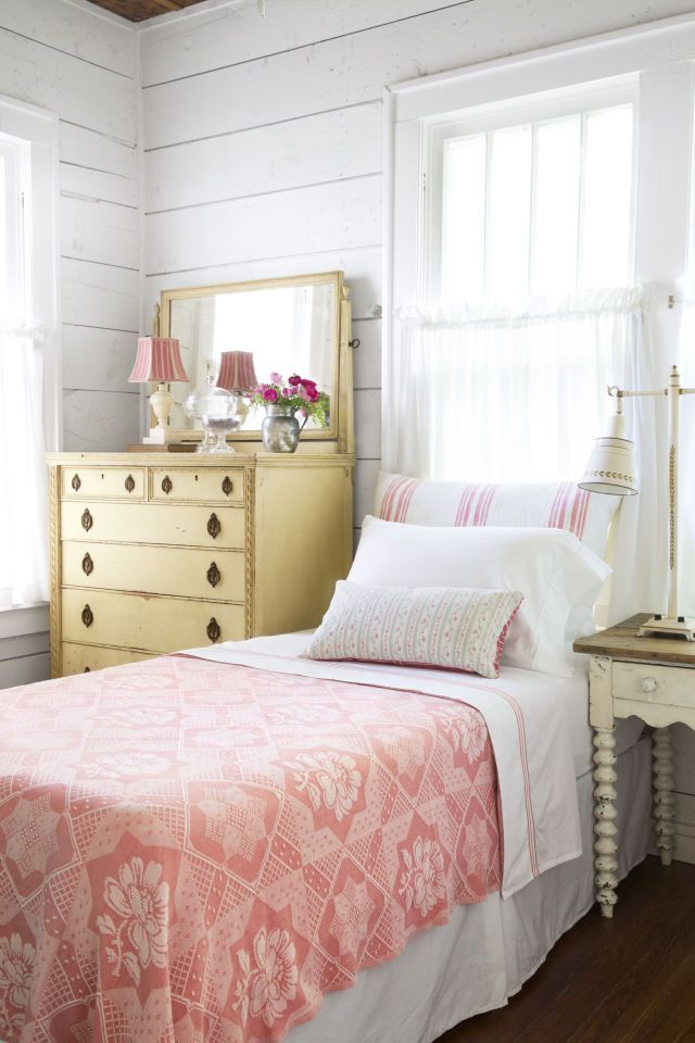 In guest Bedroom #2, the tiny lampshade on the dresser was crafted by Etsy's 