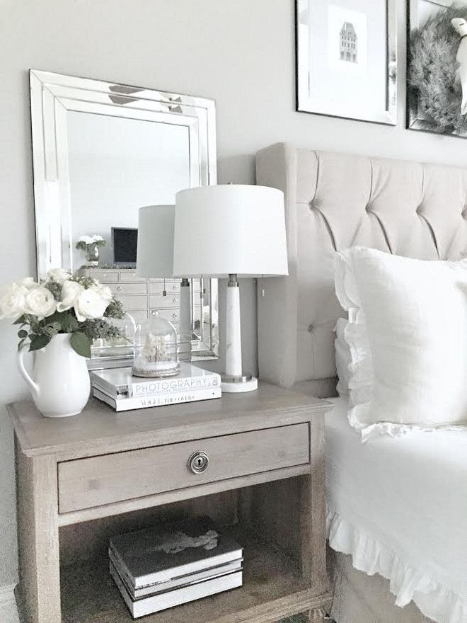 Nightstand Styling. Simple and elegant ways to style your nightstand. Bedroom Ni...