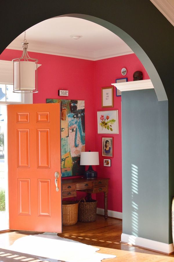 Popping color entryway