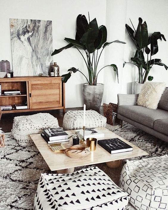 Coziest living room. Love the live plants and neutral tones. #roomdecor #homedec...