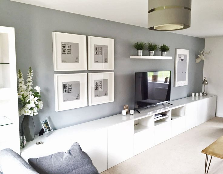 Ikea BESTÅ, Living Room, Tv unit, Picture Frames Ribba. White, Grey.