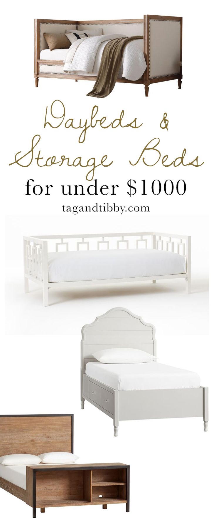 Daybeds & Storage Beds for Tweens priced under $1k