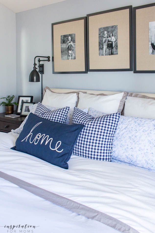 I love how this master bedroom got a refresh for Spring with just a few simple t...