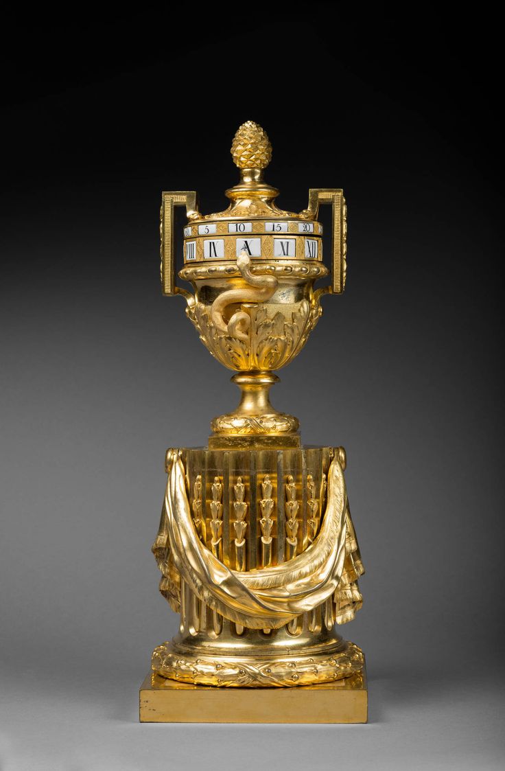 Gilt Bronze Neoclassical Louis XVI “Cercles Tournants” Vase Clock by Osmond ...