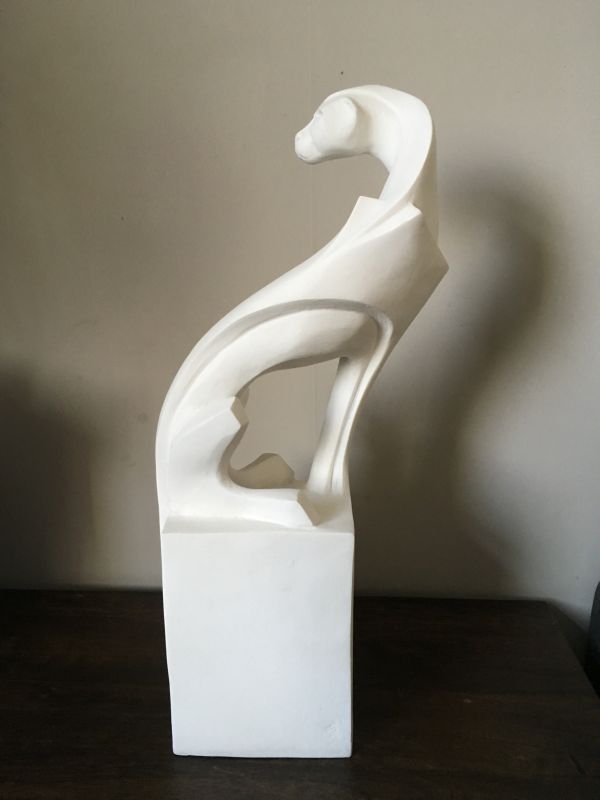 #Marble #resin #sculpture by #sculptor Marie Ackers titled: 'Zinka (Little abstr...