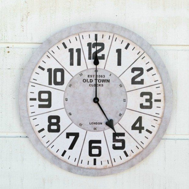 Simple Distressed Wood And Metal Clock  #clock #wallclock