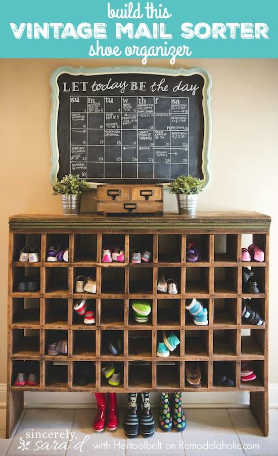 Build your own vintage mail sorter shoe cubby organizer, inspired by a thrifted ...
