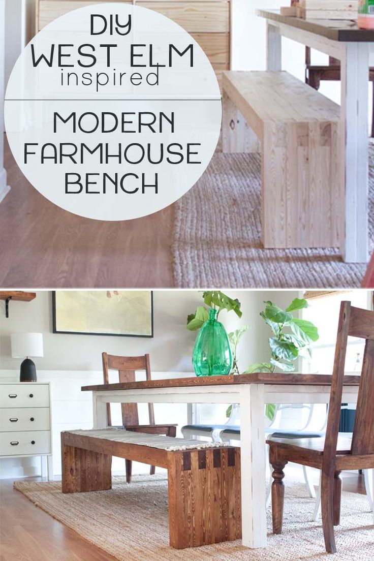 DIY West Elm Inspired Modern Farmhouse Bench