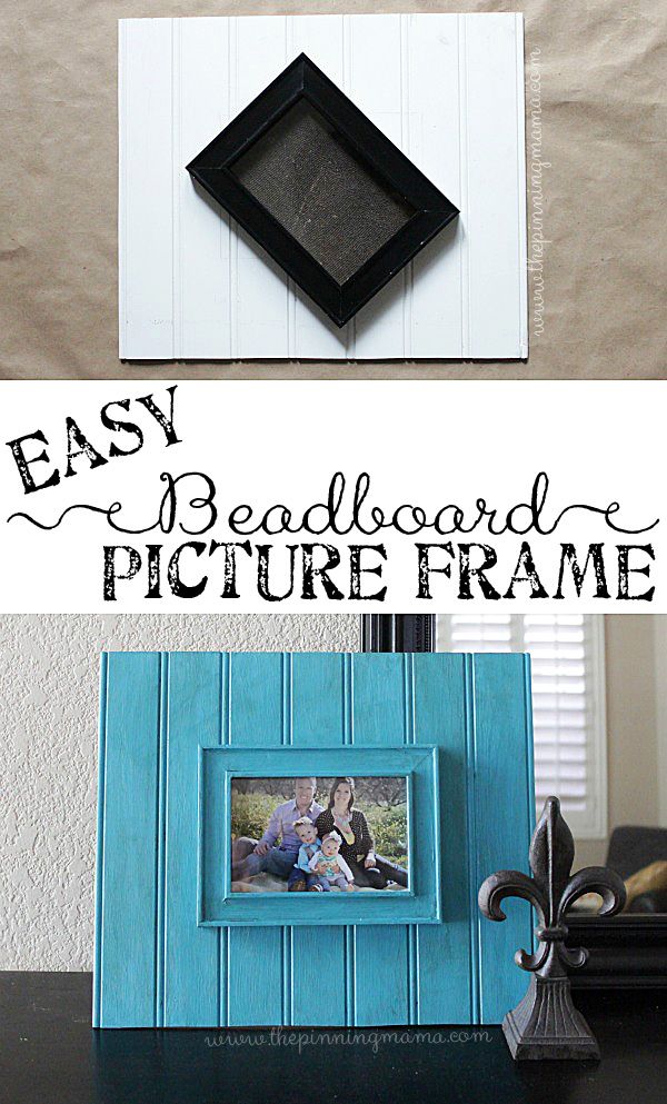 Old picture frame plus beadboard =  Totally gorgeous  DIY chunky picture frame. ...