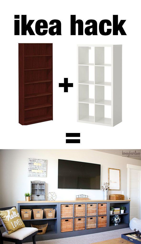 This iKea hack is awesome! She took a bookcase and an old IKEA EXPEDIT (now IKEA...